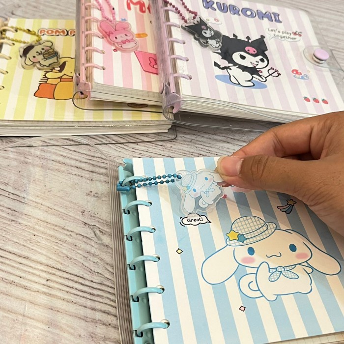 

MURAH- Buku Binder SANRIO persegi ukuran A6 Lucu / Notebook Sanrio Imut Unik - BIRU CINNAMOROL- 1.2.23