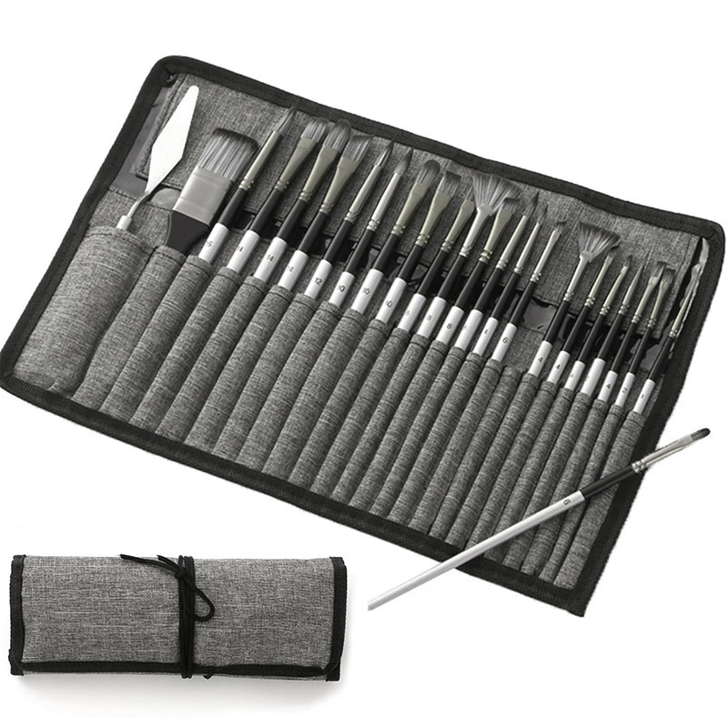 

Set Kuas Lukis Cat Air Minyak Nylon Paint Brush 24 PCS - WESEEKART MSA-214