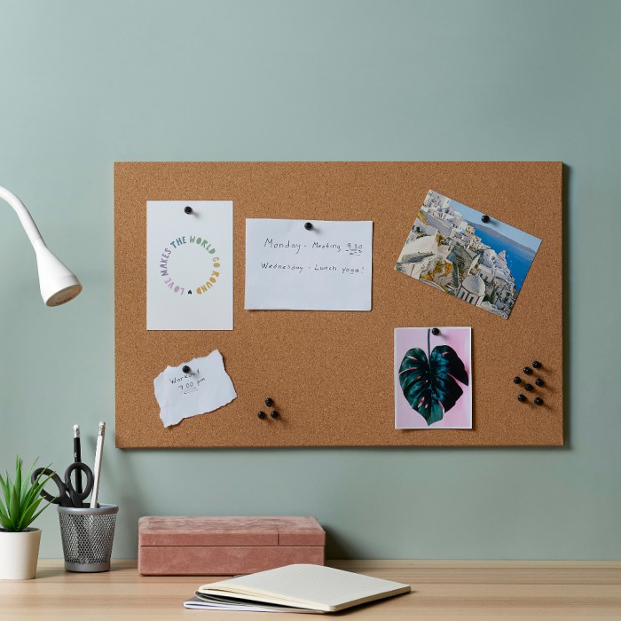 

Papan memo dengan pin, gabus, 52x33 cm original