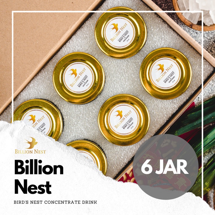 

[Big Sale] 6 Pcs Billion Nest Bird's Nest Concentrate Minuman Sarang Burung Walet - Less Sugar