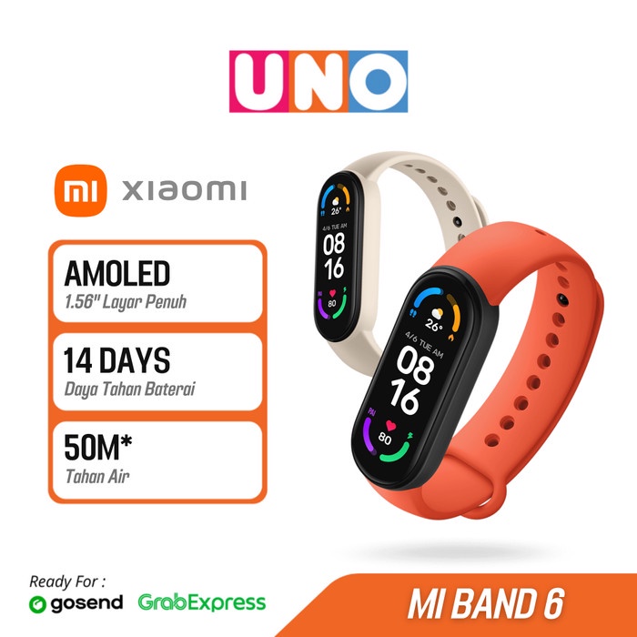Xiomi Mi Band 6 AMOLED Display Second Bekas - Hitam
