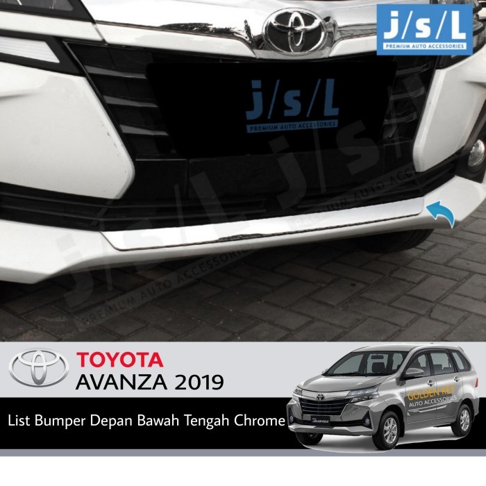 JSL List Bumper Depan Avanza 2019 Front Bumper Lower Trim Chrome