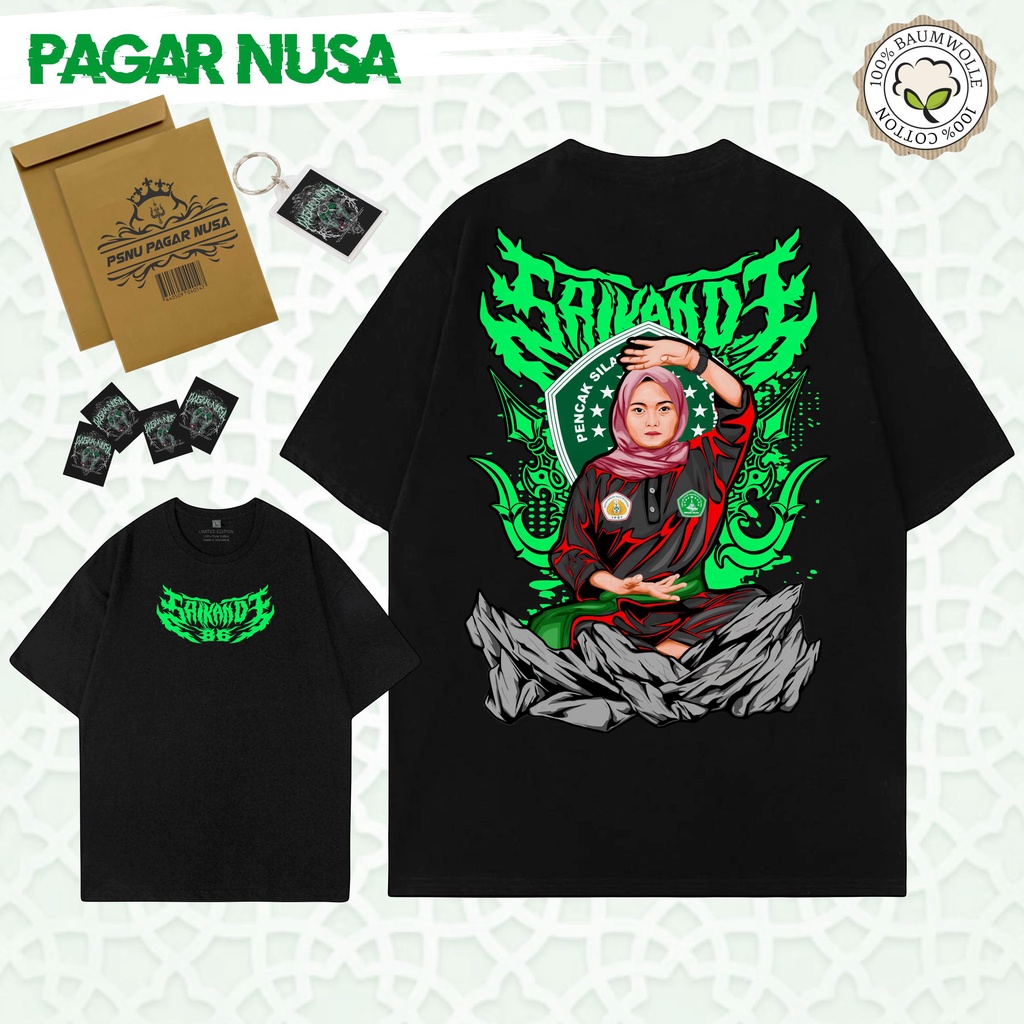 Kaos Pagar Nusa Delapan Enam SRIKANDI-TRISULA-GREEN Kaos Single Fighter Gasmi  Ligas Srikandi 1986