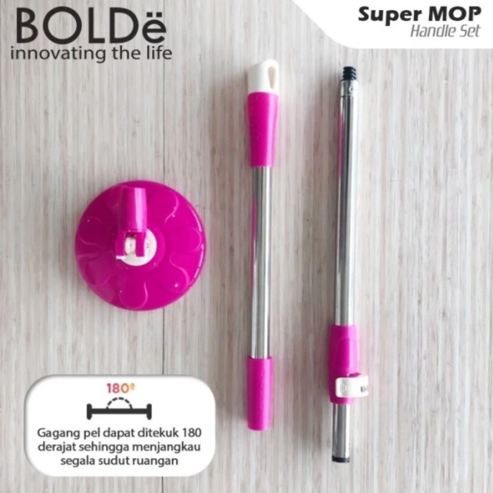 BOLDE : SUPER MOP HANDLE SET / GAGANG TONGKAT KEPALA PEL SPIN MOP