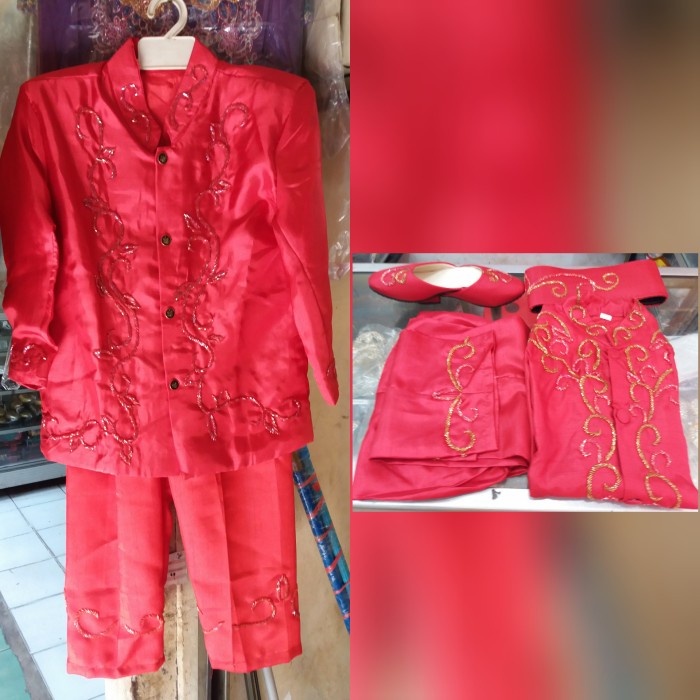 Baju pengantin sunat nasional // Baju sunat payet - Emas, S