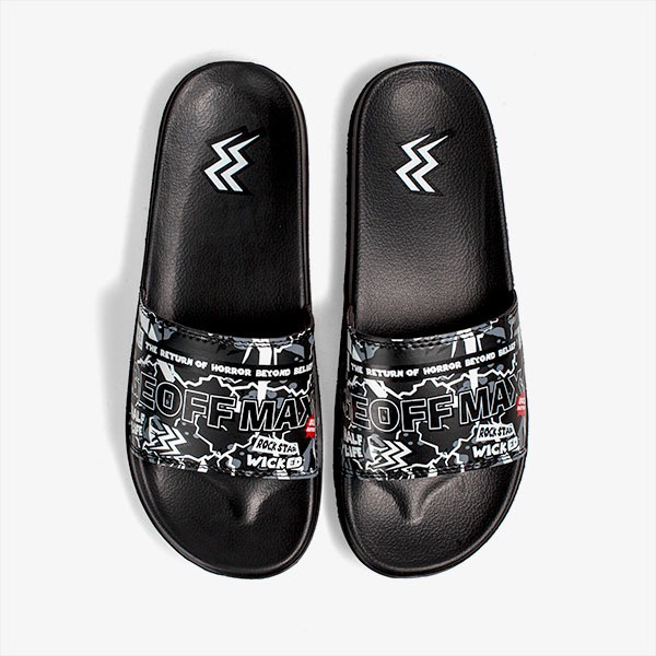 COD Geoff Max - Halfie Black | Sandals Slipper | Sandal Selop | Sandal Slide | Sanda Pria Wanita