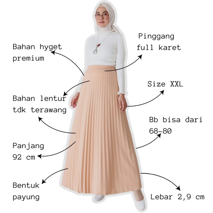 ✨LARIS✨ -(BISA COD) ROK PLISKET WANITA CEWEK PANJANG PREMIUM IMPORT MURAH R2 - BIRU DONGKER