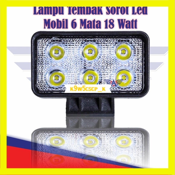 Lampu Tembak Sorot Led Mobil 6 Mata 18 Watt