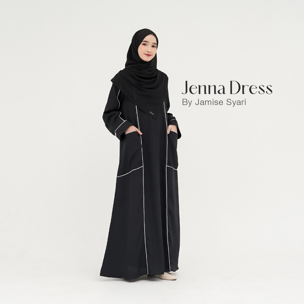 JAMISE SYARI - Jenna Dress Jamise Syari - Gamis Abaya - Abaya Dress Abaya Syari Gamis Wanita Pakaian