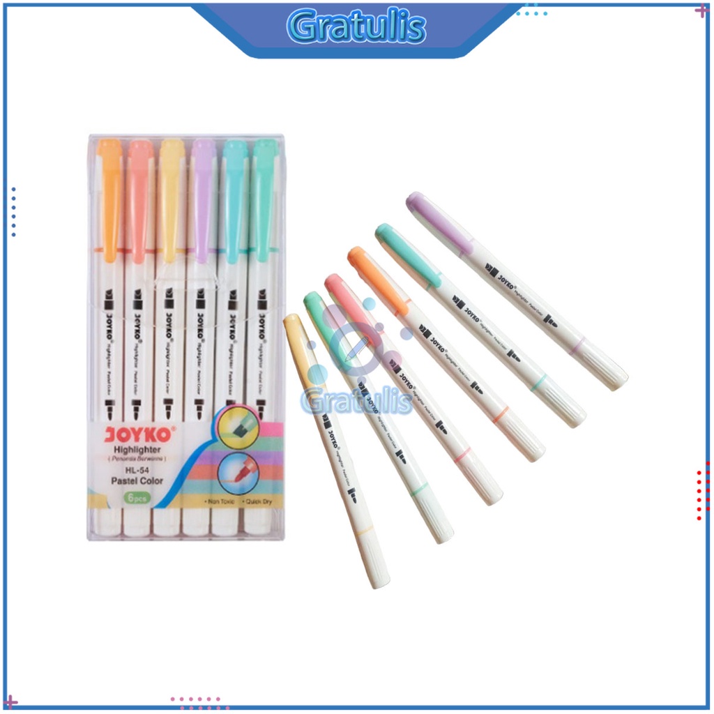

PENANDA WARNA PASTEL JOYKO [6 WARNA / HL-54] / HIGHLIGHTER JOYKO / SPIDOL PENANDA BUKU / BACAAN / HALAMAN / ALAT TULIS / SEPIDOL WARNA WARNI 1 SET MURAH / PEN HIGHLIGHTER / SPIDOL WARNA / PASTEL / PERLENGKAPAN SEKOLAH / HIGHLIGHTER
