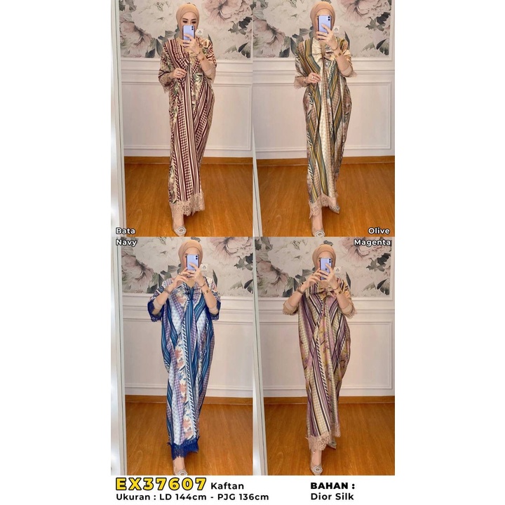 21124 LONG MAXI KAFTAN MIX BROKAT EXTU HERITAGE PREMIUM GAMIS KALONG SLIKY SATIN LICIN FULL MOTIF PR