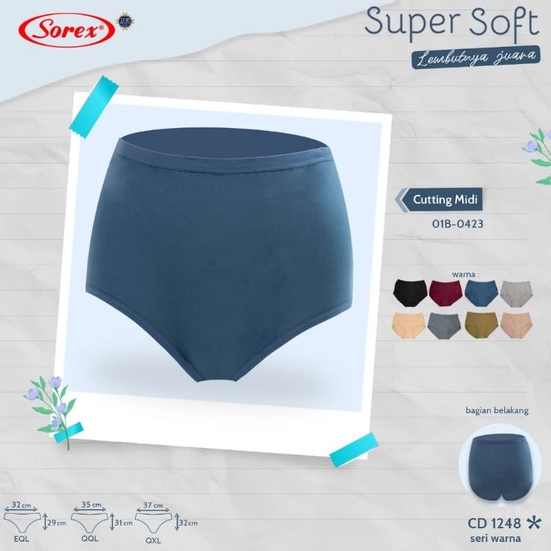 6 PCS HARGA PAKET MURAH GROSIR |  CD Sorex 1248 Celana Dalam Wanita Super Soft Extra Size Jumbo
