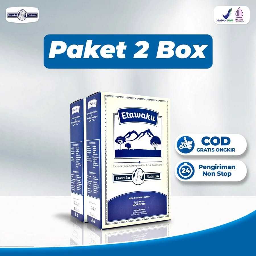 

ETAWAKU PLATINUM Susu Kambing Etawa 2 Box Isi 200gr Untuk Sesak Nafas dan Jaga Kesehatan Tulang