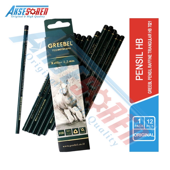 

Aksesoren Pensil Greebel [Raffine Triangular 7021] / Pencil Hb 1 Pak / 12 Pcs / Pencils Bentuk Segitga / Pinsil Menulis