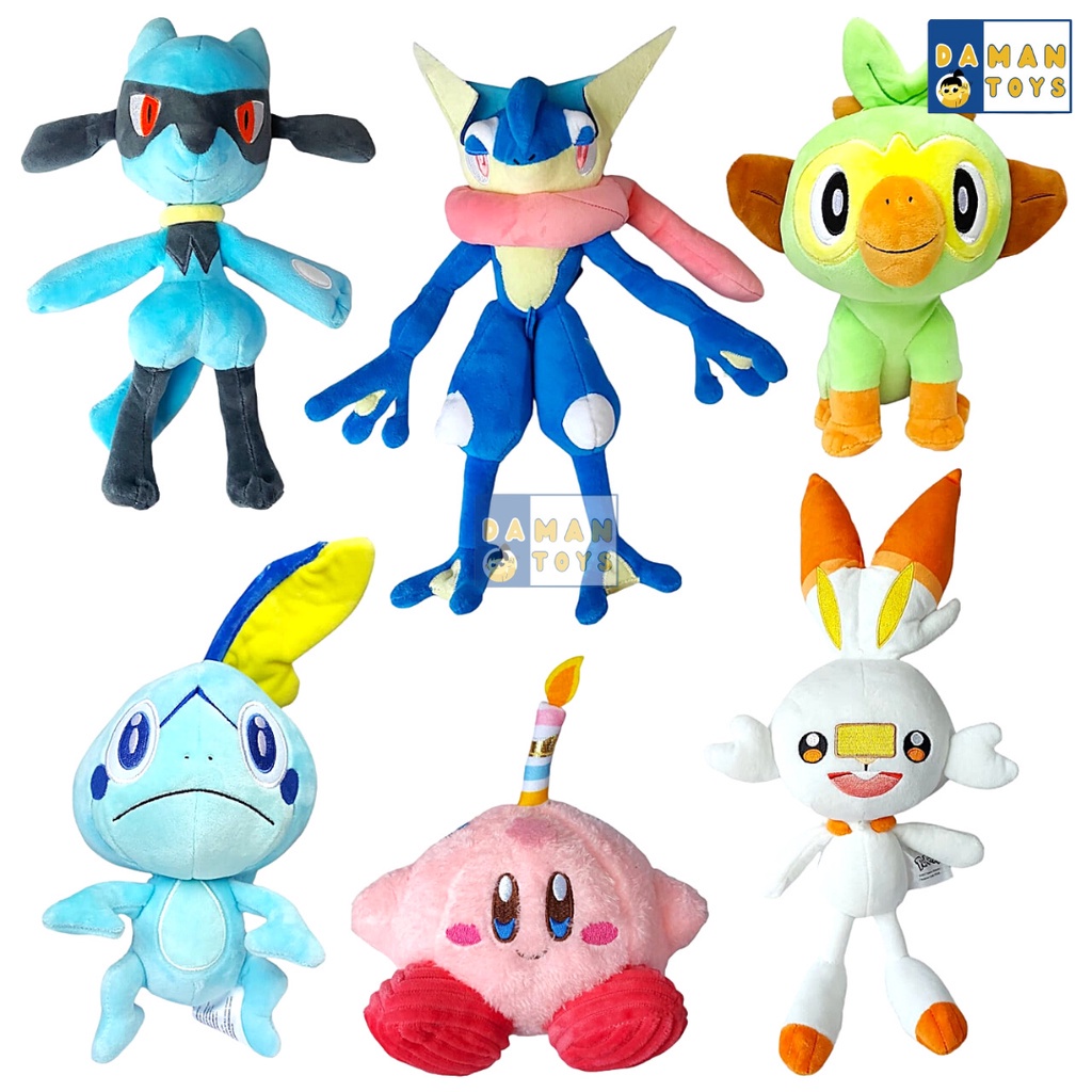 wijaya Mainan Boneka Pokemon Pikachu Riolu Scorbunny Greninja Grookey Sobble - Scorbunny