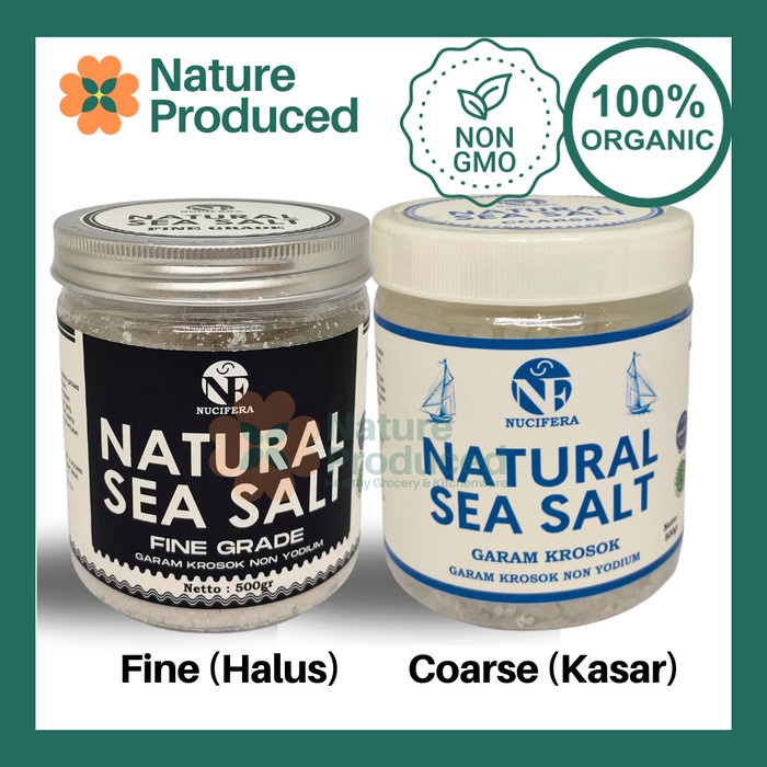 

Nucifera Sea Salt 500gr Garam Laut Kasar Halus