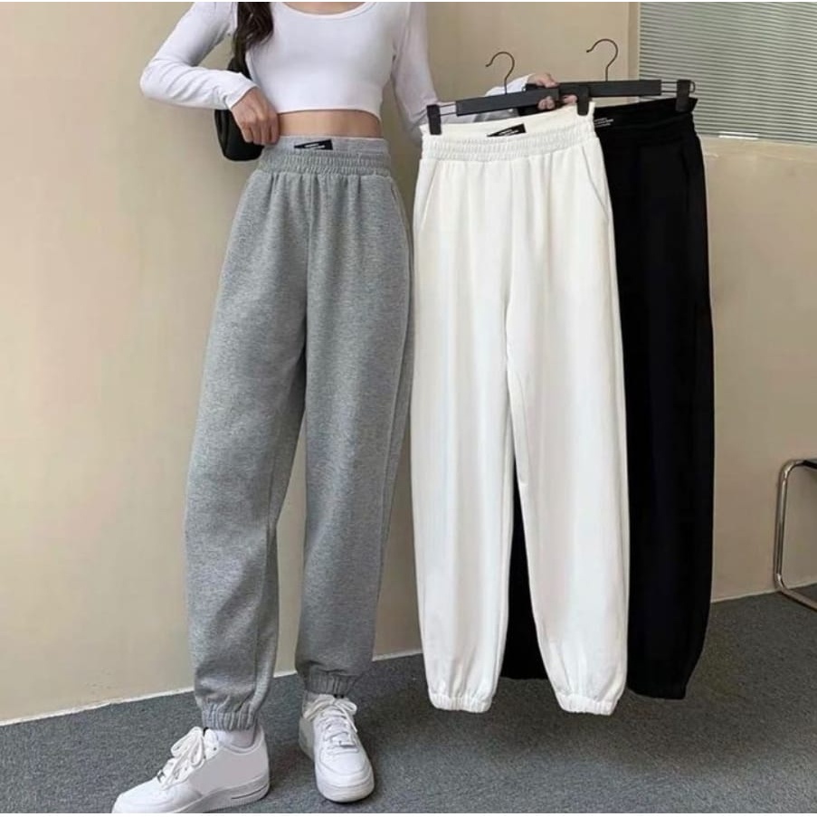 CELANA JOGGER NATURAL BASIC PANTS CELANA WANITA KOREAN STYLE