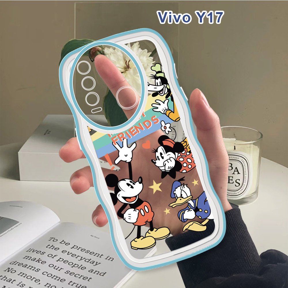 Casing Untuk Vivo Y17 Y15 Y12 Y19 Y15A Y15S Y15C Y01 Soft Case Cartoon Mickey Minnie Label Shockproo
