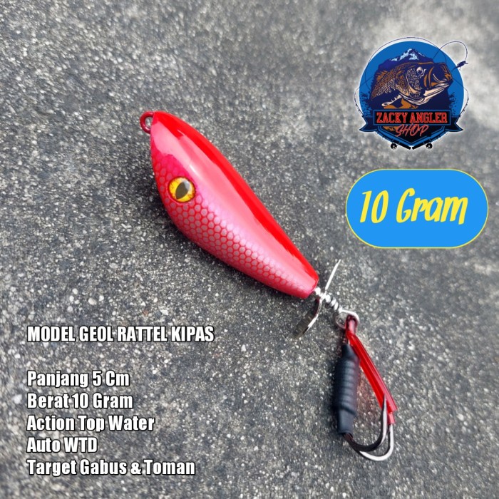 Lure Geol Rattel Kipas Umpan Casting Toman Gabus - Merah