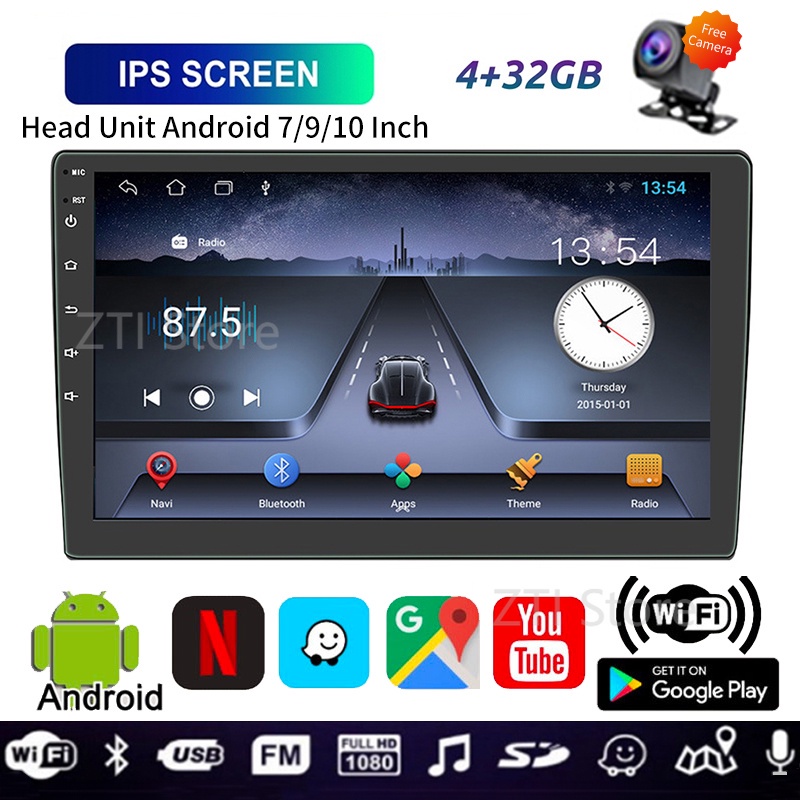 Hadiah GratisHead Unit Pioneer Android 10.0 TV Mobil Lipat 7 Inch 9 Inch 10 Inch Double Din Android 