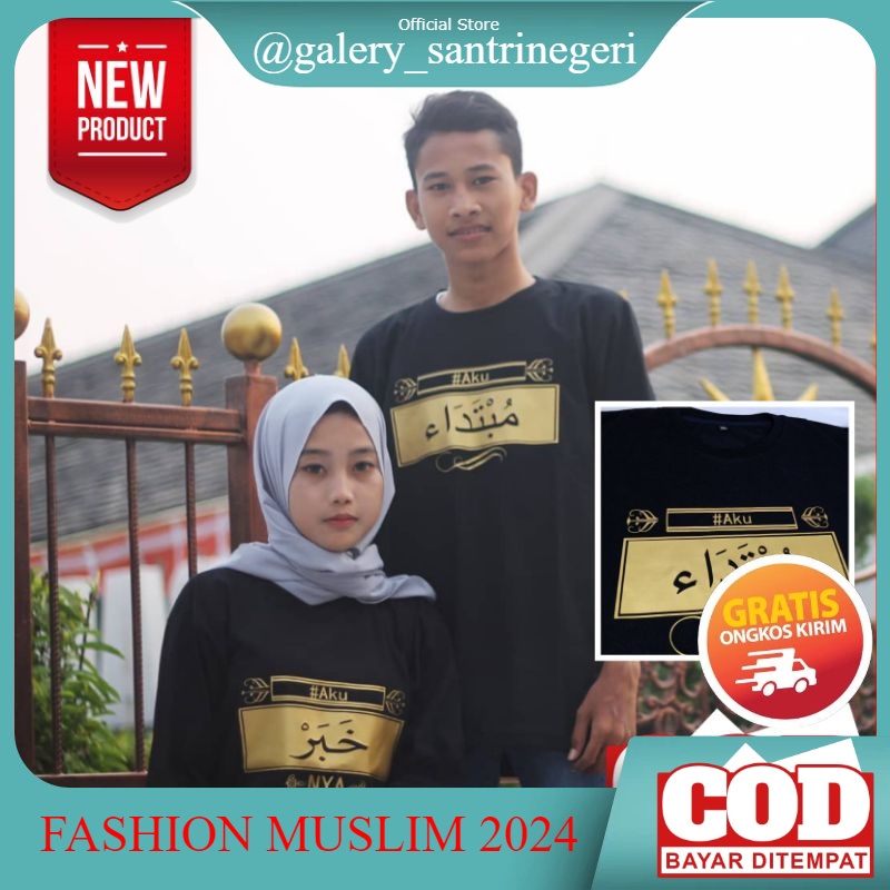 Kaos Santri Lengan Panjang Salafi Salafy Mubtada' Khobar Pria Wanita Baju Atasan Santri Putri Murah 