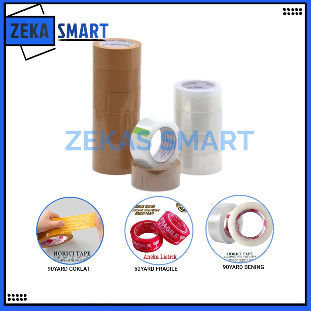 

Lakban Bening Besar 90 Yard Isolasi Selotip Clear Tape 45mm Coklat