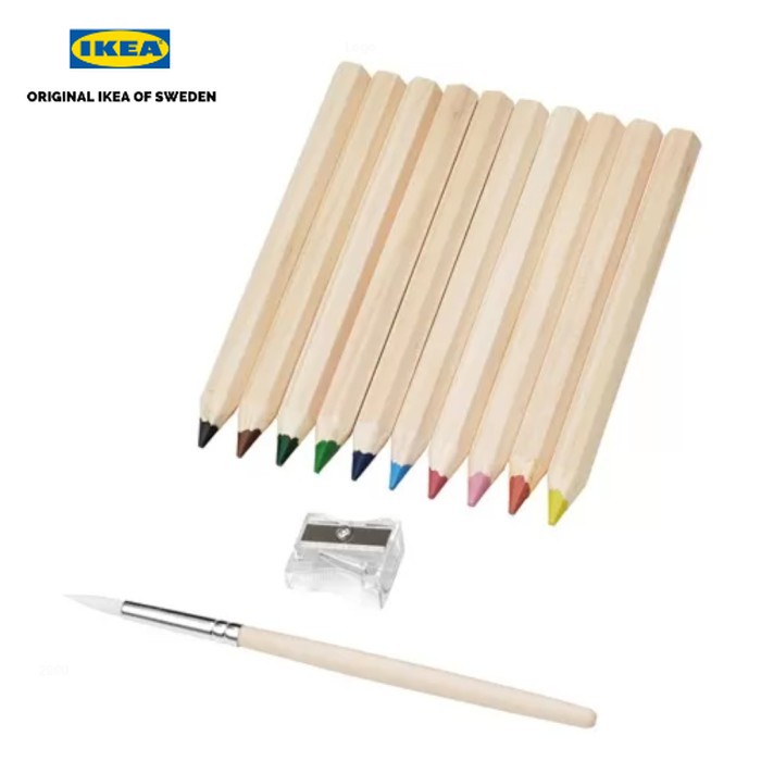 

ORI lKEA 1Set 10pcs Pensil Warna Aneka Warna Alat Menggambar Anak Anak