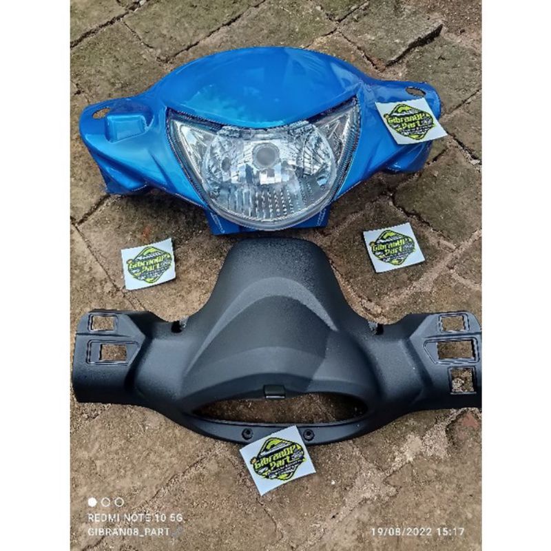 BISA COD Cover batok kepala full set + lampu reflektor biru SUZUKI SMASH NEW SR Kualitas terjamin ba