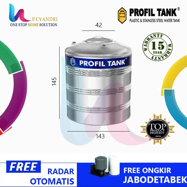 Tangki Air Stainless Profil Tank PS 2500 D Toren Tandon Air