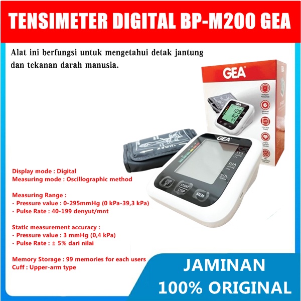 Tensimeter Digital GEA BP M200 Alat Cek Tensi Tekanan Darah Digital Otomatis