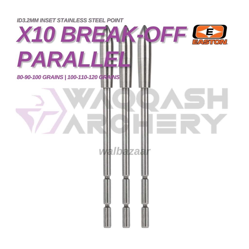 EASTON GLUE-IN X10 STEEL POINT X10 ID3.2mm 3.2 Insert Parallel