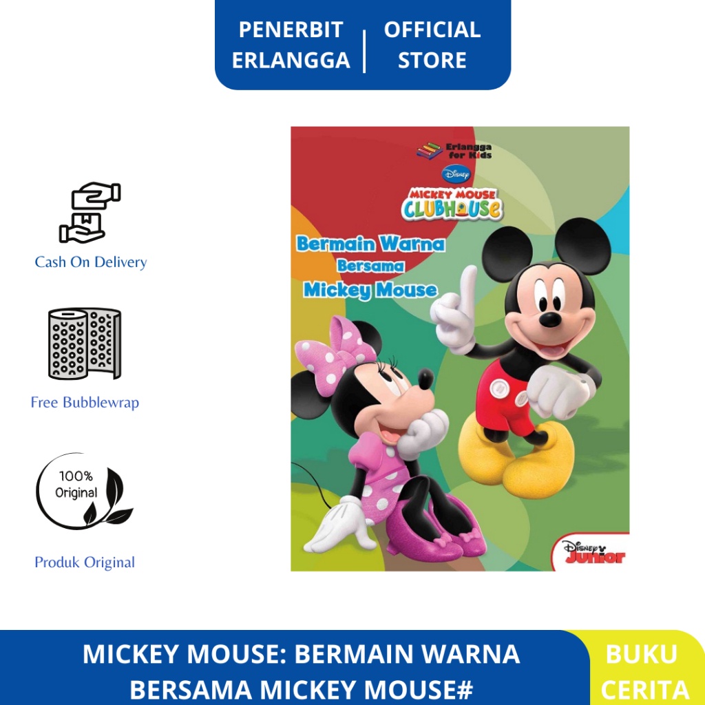 BUKU CERITA ANAK: MICKEY MOUSE BERMAIN WARNA BERSAMA MICKEY MOUSE# Erlangga