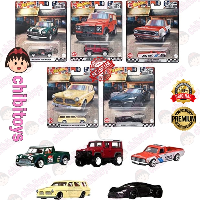 Hot Wheels Boulevard K 75 Bre Datsun Sunny Truck B120 Austin Mini Lykan Land Rover 90 Volvo P220