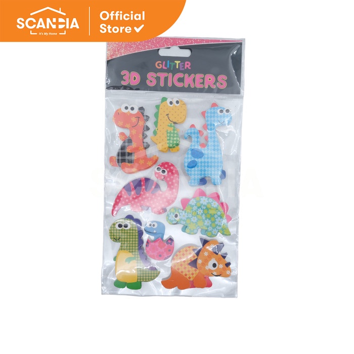 

SCANDIA Hiasan Stickers Glitter 3D Dino (SL0366)