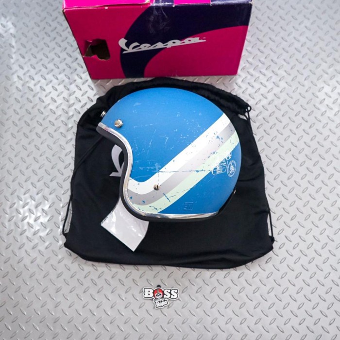Original Helmet Helm Vespa Heritage Azzurro