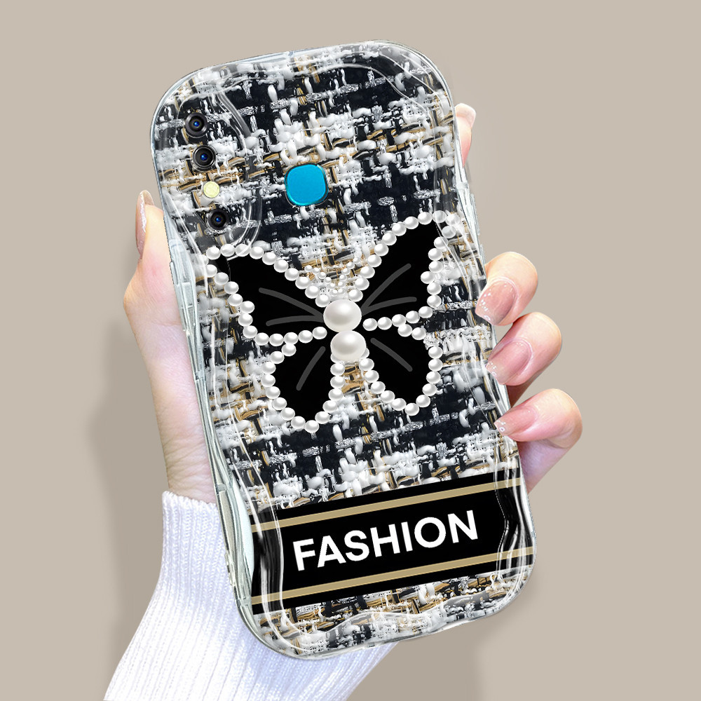 Infinix Hot 8 Pro X650 X650C Untuk Phone Case Softcase Soft Hp Kesing Kartun Imut Square Butterfly Pearl Pola Pmv Cream Wave Handphone Casing C63346