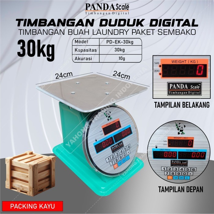 Timbangan Duduk Digital 30kg Timbangan Buah Daging Sayur Barang Hasil Panen Paket PANDA SCALE