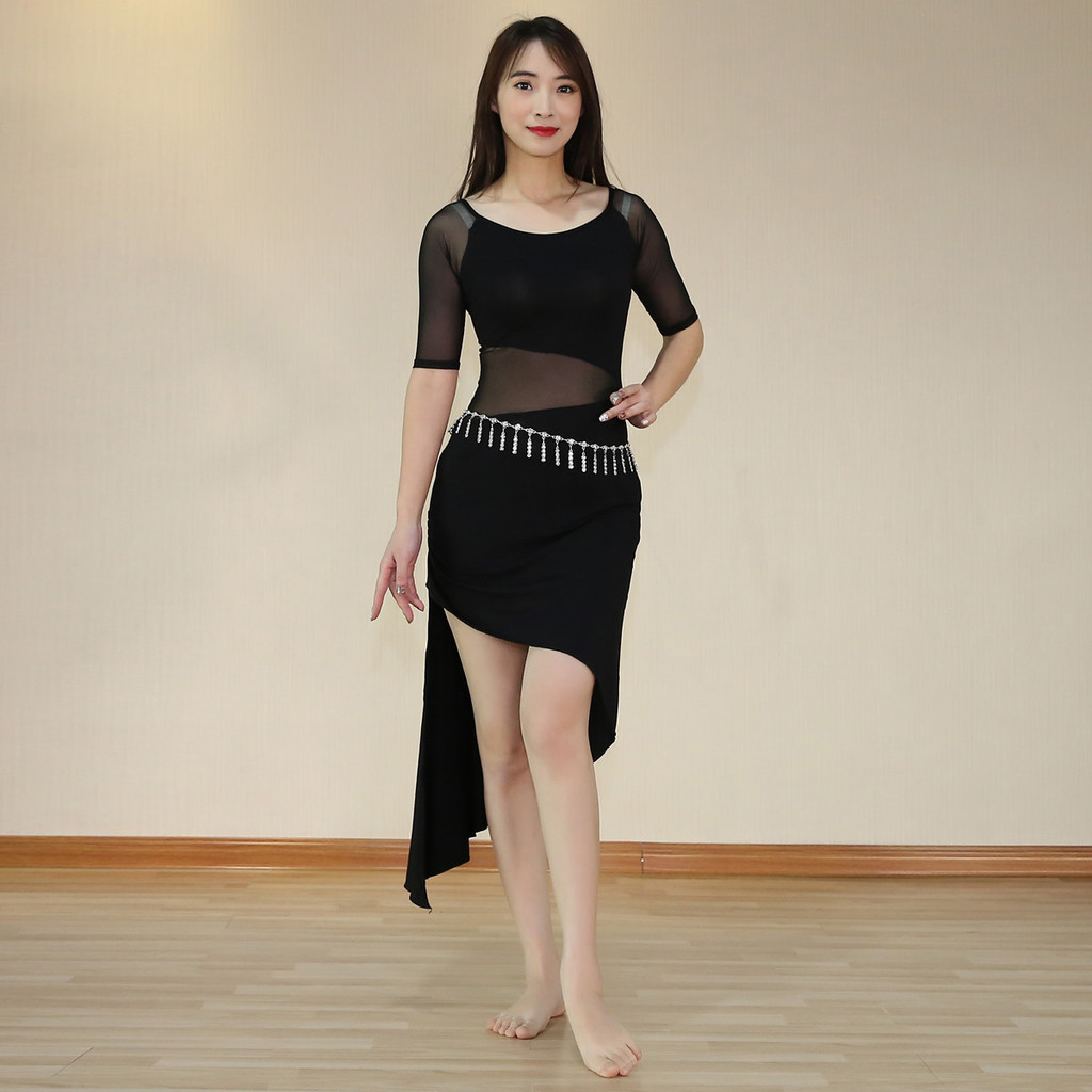 

1pcs/lot woman bely dancing dress lady training dancing costume solid dancing modal dress