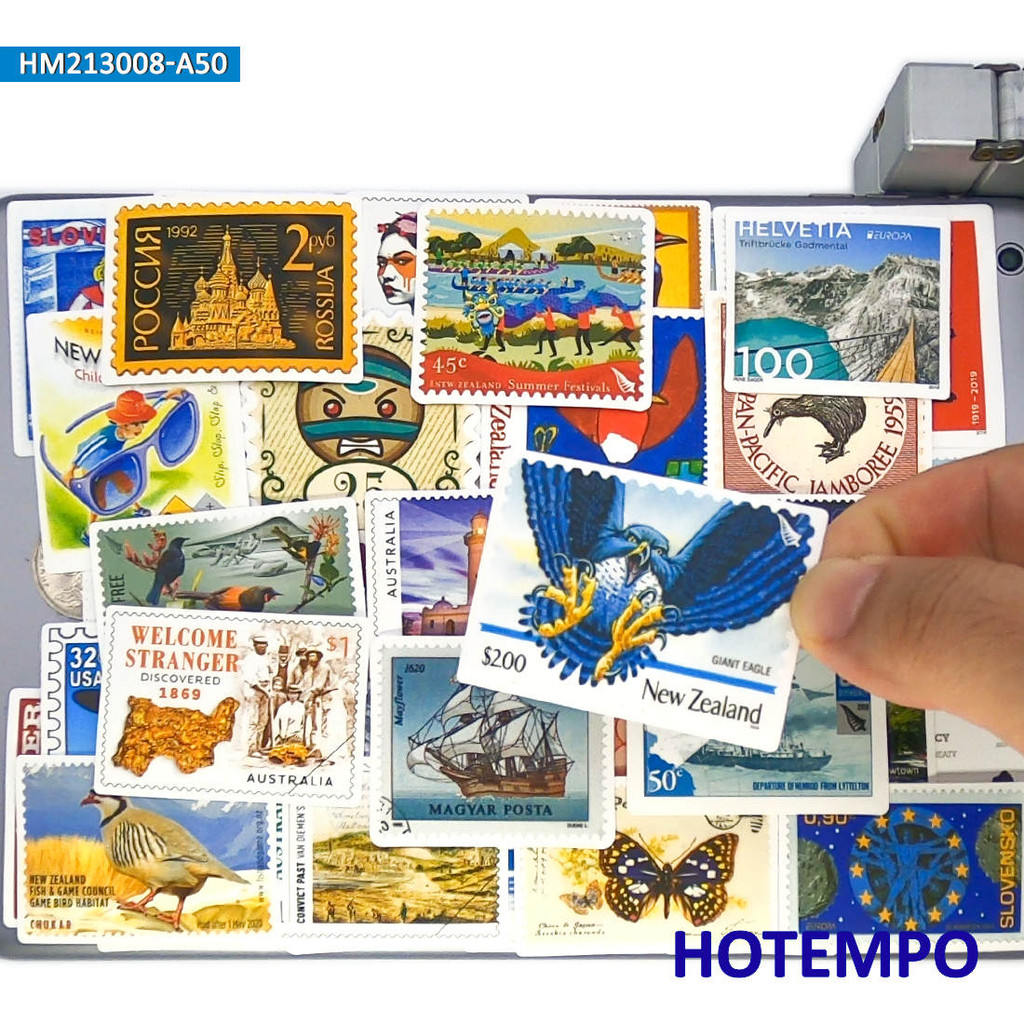 

50pcs Mix National City Cultural Symbol Stamp Art Stickers for Kids Toys Phone Laptop Guitar Luggage Skateboard Bike Car Sticker