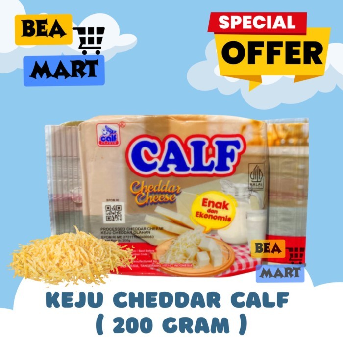 

Calf Keju Chedar Serbaguna 200gr | Cheese Cheddar Kemasan Pabrik Keju Balok 200 gr gram