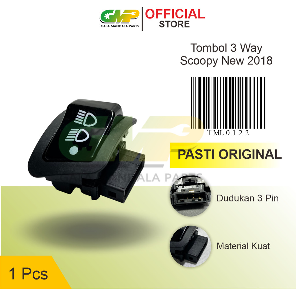 Tombol 3 Way Saklar Lampu Dim Off Scoopy New 2017  3 Mode