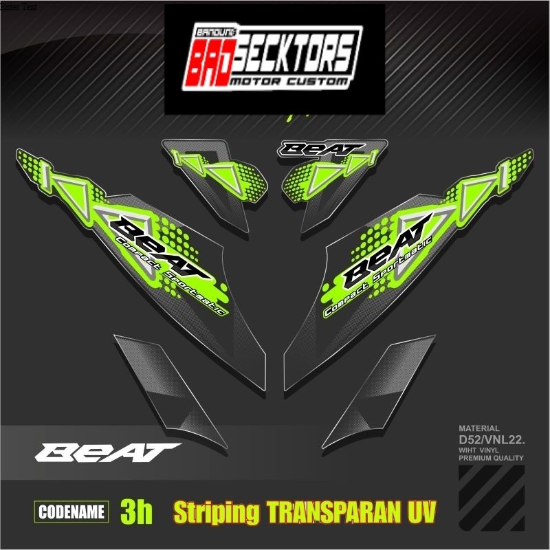 Decal Sticker Striping Variasi Transparan Uv Beat Karbu Motif Ori 2010/2011 Beat Carburator Transpar
