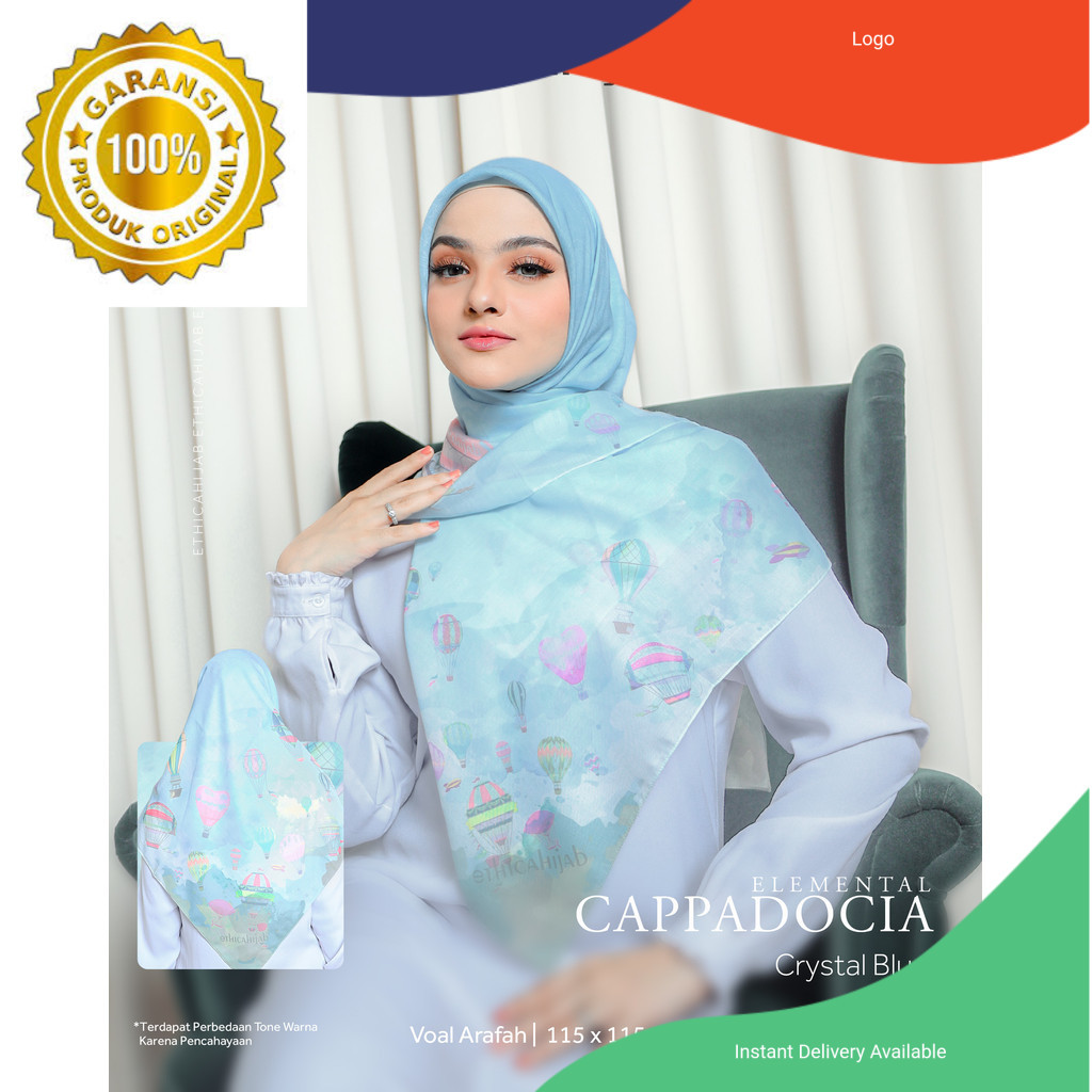 Hijab Segiempat Motif Elemental Cappadocia Voal Premium By Ethica Hijab
