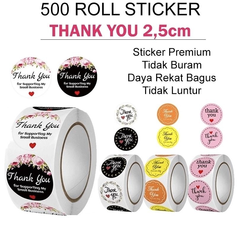 

Stiker Thank You 500 Roll 2.5cm Label Terima kasih