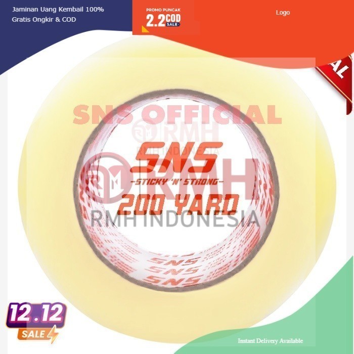 

LAKBAN BENING / COKLAT 200 YARD x 45mm SNS Sticky N Strong