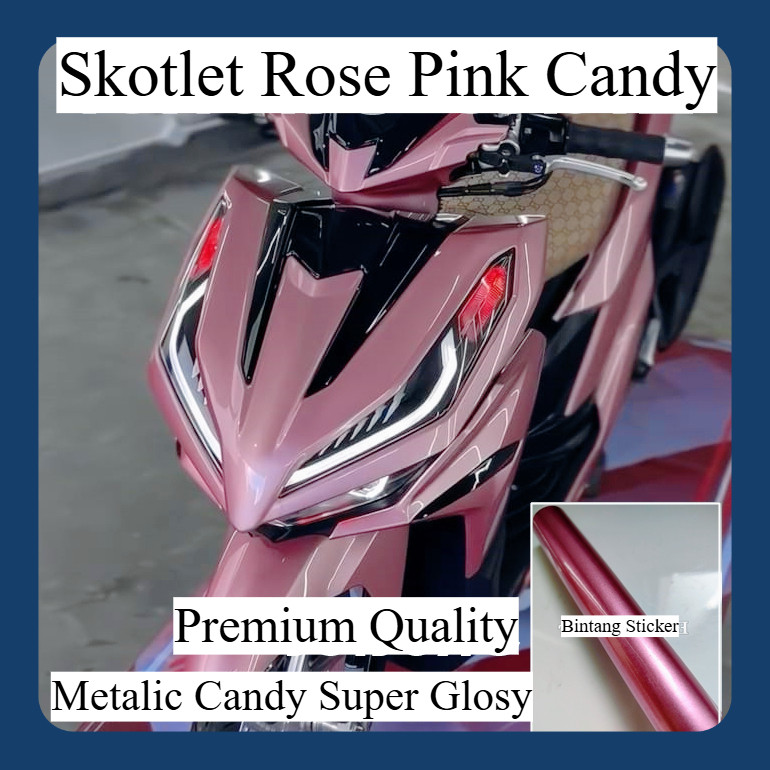 Skotlet stiker motor milenium rose metalik skotlet pink muda candy skotlet soft pink metalik candy