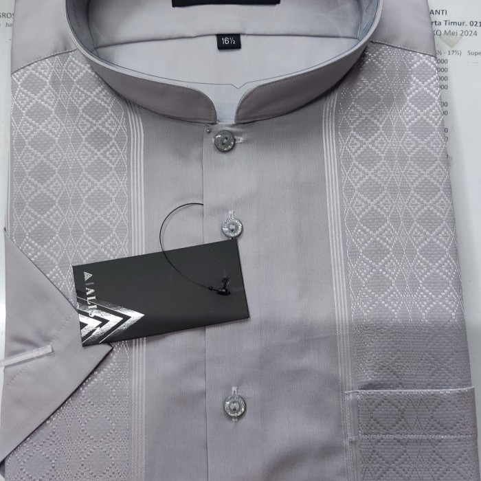 ✔E.SYO✔ - PROMO baju koko alisan pendek - Abu-abu, 16 ( XL )