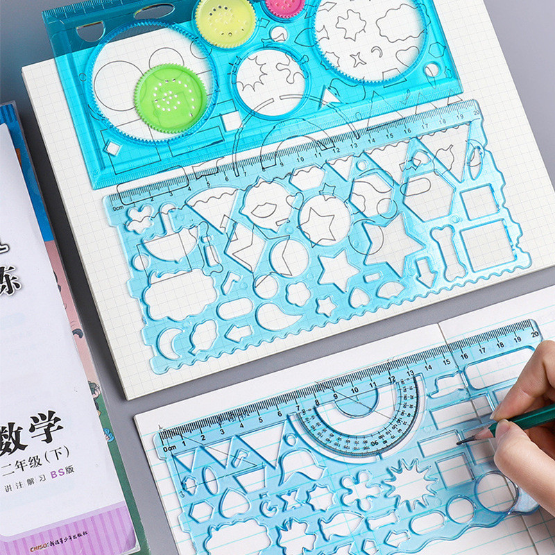 

Multi Shaped Plastic Ruler Painting Drawing Template Oval Geometric Template Curve Pattern Ruler Stationery Office Supplies