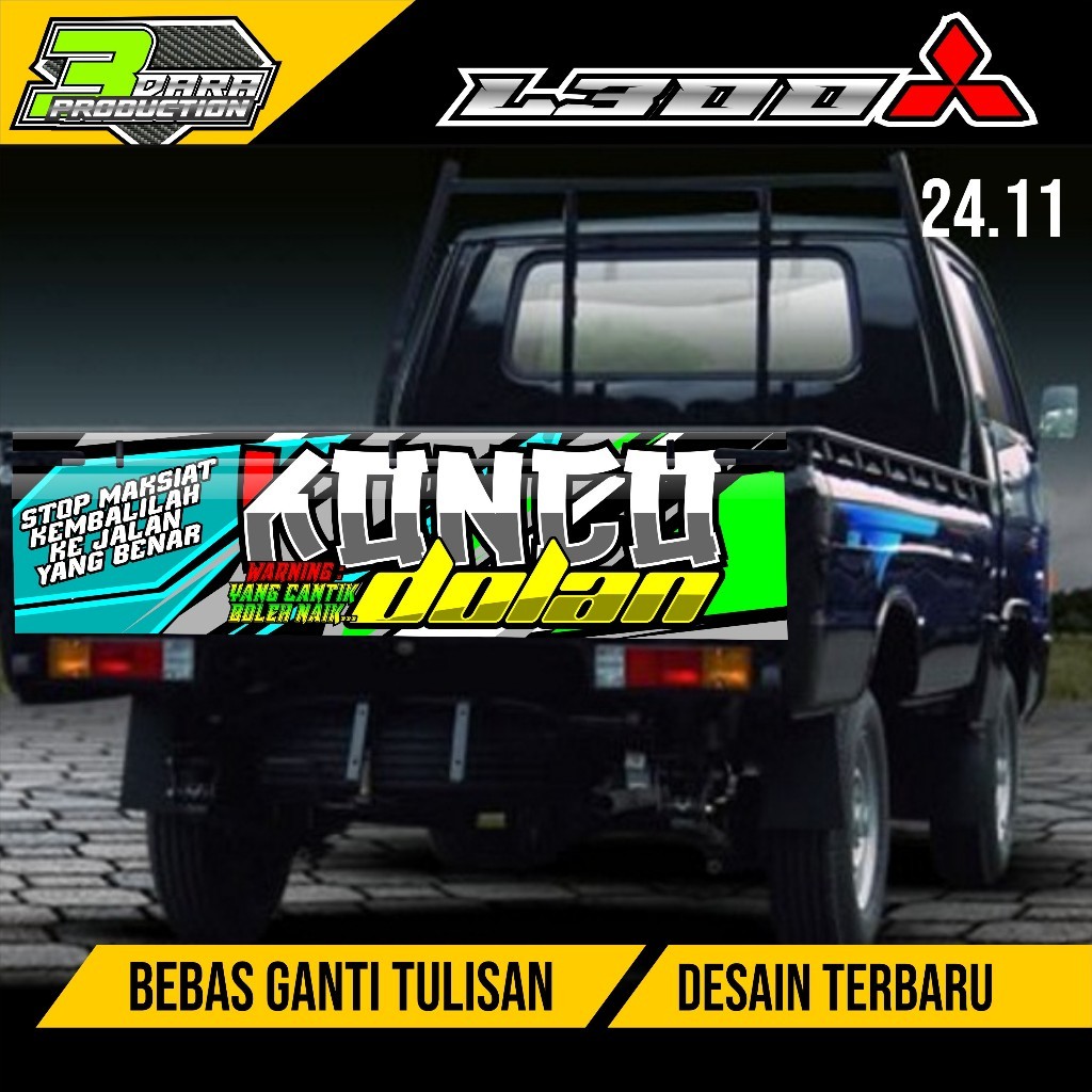 (Cod) Stiker Decal Pintu Belakang L300 Stiker Pintu Bak Belakang L 300 Kode 24.11