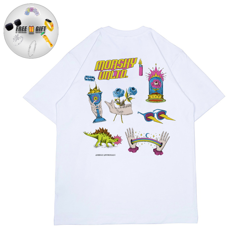 Morsky T-shirt Shortsleeve / Kaos tangan pendek AMBIGU I White ( Unisex) kaos daily unisex